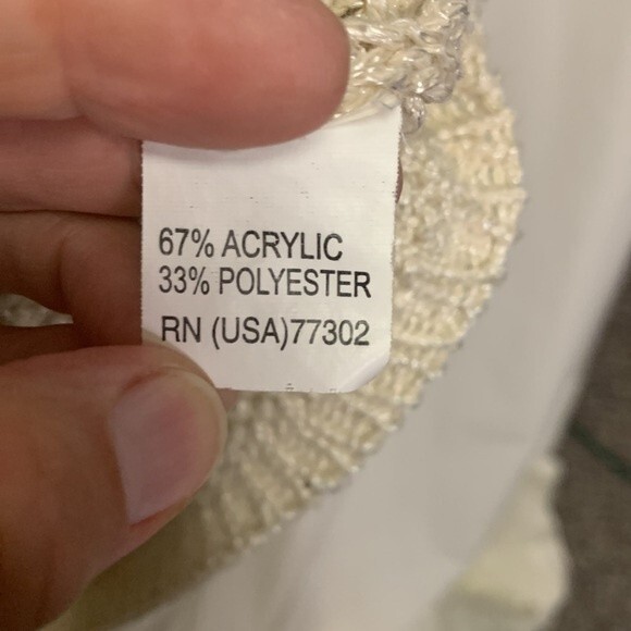 Zara Oatmeal Beige Shaker Knit Oversized V-neck 3/4 Sleeve Tunic Sweater Size M - Picture 5 of 8